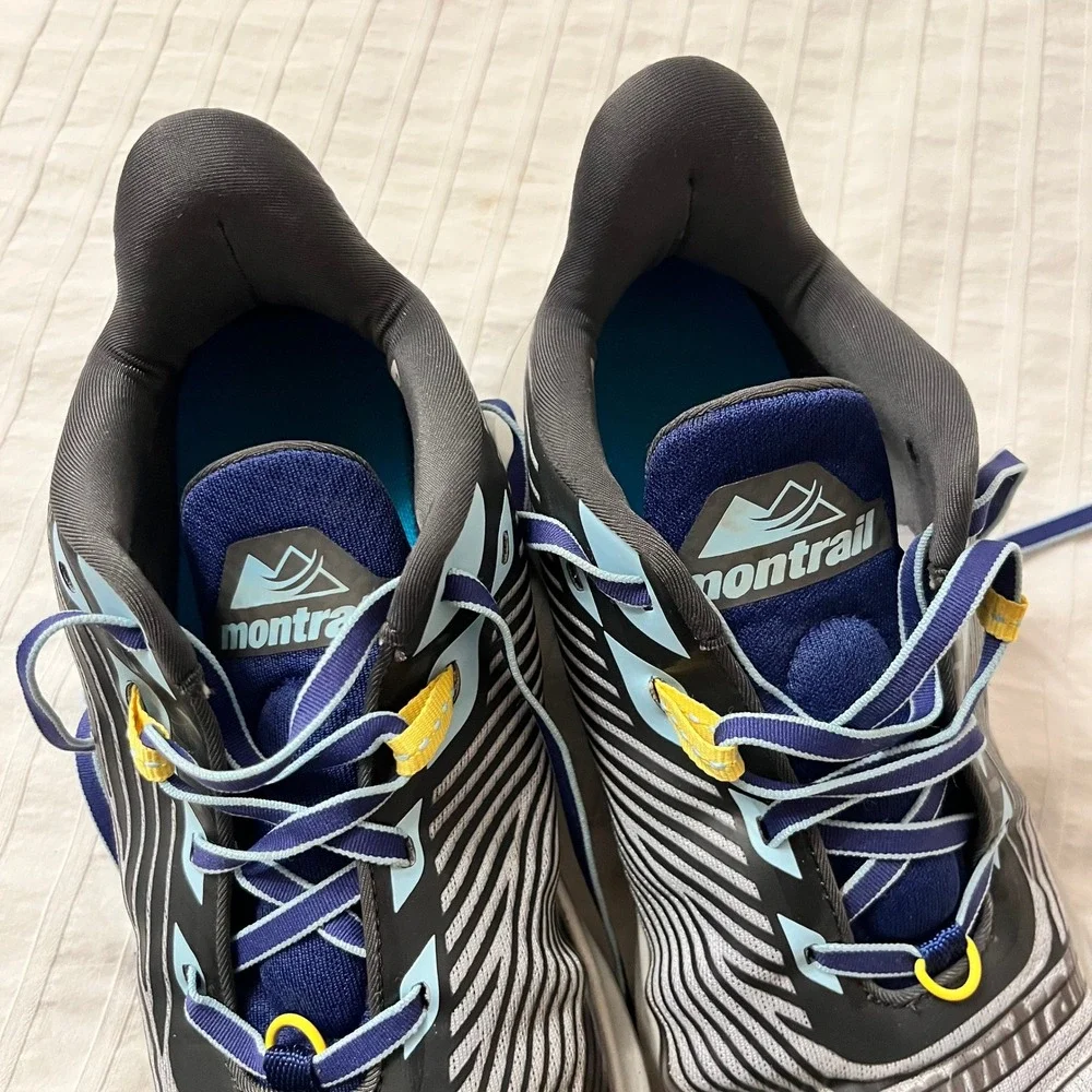 Columbia Montrail Trinity AG Womens Trail Running Shoes Gray Blue Yellow Sneaker